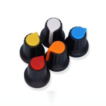 커넥터 부속품 10pcs wh148 전위차계 스위치 손잡이 캡 플라스틱 손잡이 매화 손잡이 15x17mm ag2 손잡이 6mm 검정 빨강 노랑 오렌지 흰색, 없음