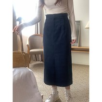 3colors 데이 코듀로이 골덴 롱 핀턱 h라인 앞 트임 일자 스커트 치마 코디