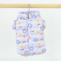 강아지패딩 겨울옷 애견 패딩 조끼 따뜻한 산책 파스텔컬러, 바이올렛