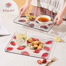 별제이 투명쟁반 투명트레이 카페쟁반 소, 딸기