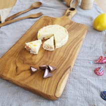 Holin 티크 통원목 도마 핸들스퀘어, 혼합색상