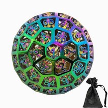DND D100 주사위 메탈 할로우 D&D 던전 앤 드래곤 RPG MTG 대형 다면체 100면 자이언트 주사위 세트 선물 테이블 게임 패스파인더 액세서리-다채로운, Colorful