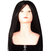 DDY 80% 인모 어깨 통가발 연습모 연습용가발 미용가발 숄더가발 홀더 마네킨 스탠드 피가발 학원 관공서 학교 블랙 브러쉬 22