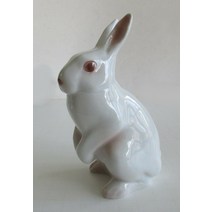 로얄 코펜하겐 Denmark Porcelain 화이트 Sitting 토끼 미니 조각상 피겨린 브랜드 NEW