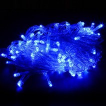 LED 연결 은하수 크리스마스 장식 꼬마 트리 전구 램프 (+점멸) 전원코드 제공, 연결은하수_투명선/파랑(+점멸)