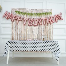 파티 용품 테이블보 2P+ 파티 커튼2P + 생일 풍선1P+ 생일 선글라스 2P 세트, Option.03)땡땡이