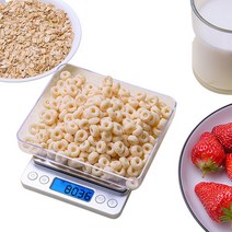 주방저울 전자 저울 1kg 계량 이유식 요리 디지털 LED저울, 실버