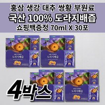 도라지배즙 효능 효과 기관지 목 건강 에좋은 도라지 배 생강 홍삼 쌍화 농축액 진액 액기스 엑기스 액상 차 즙 청 음식 국산 국내산 배도라지즙 건강 효도 선물 세트 70ml 30포, 4개