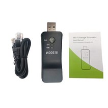 usb 멀티 허브 포트 분배기 300mbps 무선 네트워크 어댑터 tv 네트워크 케이블 wps 버튼 wi-fi 리피터 rj-45 삼성 lg sony 스마트 tv 용 네트워킹, 검은색