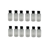 Natural Farms 56.7g2온스) 투명 보스턴 BPA 프리 병 - 12팩 빈 리필 가능 용기 에센셜 오일 클리닝 제품 아로마테라피 | 블랙 캡 미국 제조