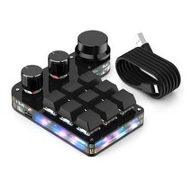 매크로키보드 커스텀 핫 스왑 미니 키 노브 프로그, 없음, 없음, 호주+Wired Version Black+레드 스위치