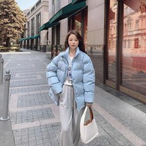 스탠드 칼라 면 패딩 숏 코트 및 재킷 여성용 루즈핏 쇼트 브레드 자켓 패션 2022