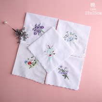 라이팡팡 와키비밀 여성 손수건 순면 스펀지 스몰 손수건 로맨틱한 자수