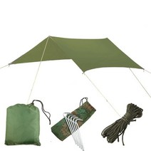3mx3m 방수 태양 보호소 텐트 tarp anti uv beach tent 캠핑 해먹 레인 플라이 야외 차양 캐노피 awning shade, 01 green