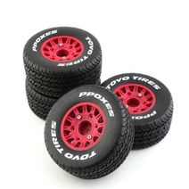 외발 전동휠 쇼트 코스 트럭 타이어 휠 슬래시 Arrma SENTON VKAR RC 자동차용 113mm 18 110 12mm 14mm 17mm 육각 4 개, 2.4pcs Red