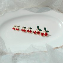 귤팩토리 큐빅 스톤 체리 귀걸이 원석 영롱