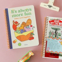 일러스트 모눈 무지 트윈링 노트 (젤리 베어) 03-04, 03Cream(Grid)