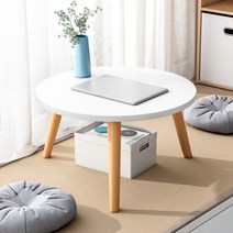 디작소 감성 원형 느티나무 테이블 (40cm) (화이트), 단품없음