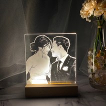 15cm 충전식 무선 무드등 커플 사진 부모님 친구 선물 감성캠핑 글귀 인물등 신혼 결혼, 사진컬러, 문구추가 없음