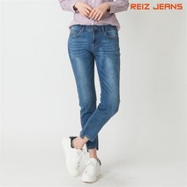 라이츠진 여성 M톤 밑단 변형 슬림진 데님팬츠-JACG2342B0D