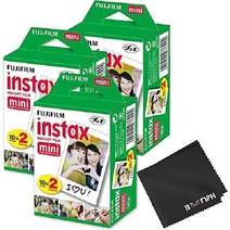 boomphs fujifilm instax mini 즉석 필름 키트: 총 20장 촬영 (10매 x 2) - 언제 어디서나 추억을 담다, 60팩, 60팩