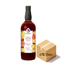 [포모나] 복숭아 아이스티시럽 1000ml (6개박스), 단품