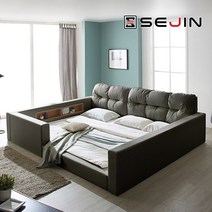 세진침대 머핀 LED 수납 범퍼형 패밀리침대+솔리드본넬 매트리스, 머핀 범퍼패밀리침대+솔리드본넬(그레이)