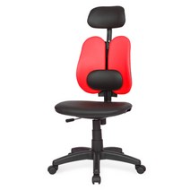 요추헤더형 컴퓨터 학생 사무 사무용 사무실 회전 요추 의자, 엔젤ZC 팔무 요추헤더형:인조가죽-레드