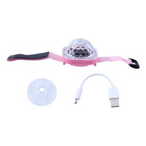 WJSHOP 디스코 조명 파티 조명 사운드 활성화 스트로브 조명 프로젝터 룸 댄스 파티 조명 쇼 어린이 생일 웨딩 쇼 클럽, 50x50x38mm, 분홍, 플라스틱