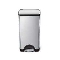 심플휴먼 38리터 / 10갤런 직사각형 주방 계단 휴지통 브러시드 스테인리스 스틸, 30 Liter, Rectangular Step, Trash Can, 30 Liter Trash Can