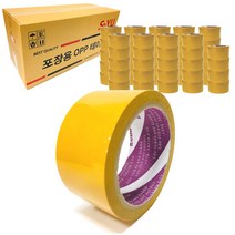 소유 박스테이프 중포장 러버 포장 40M 80M 투명 황색 OPP 1BOX, [일반중포장] 황색 - 48mm*50M, 50개