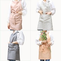 린넨 유치원 앞치마 카페 앞치마 공방 미술 미용실 레스토랑 바리스타 앞치마 주방, 카키
