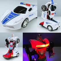 [건전지포함] LED 불빛 폴리스 경찰 변신 자동차/미니카 작동완구 로봇 로보트 트랜스포머 장난감 나아 어린이 선물 노방 추천