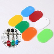 칼라 호텔키링 열쇠고리부자재 네임키링 1P 빨강, 기본