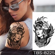 타투 문신 헤나 스티커 튼살 상처 가리기 커버 커버업 2장씩 방수 임시 가슴 레이스 만다라 플래시 늑대, 06-tbs8225