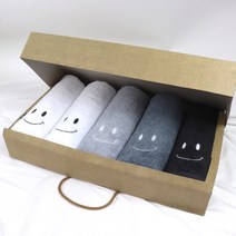 코튼알리오 40수코마사 스마일 수건선물세트5P, 5p, 연그레이