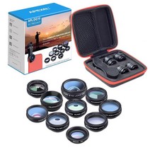 apexel 10 in1 mobile phone lens adapter kit fisheye 광각 망원경 macro lens for iphone huawei mobile phone