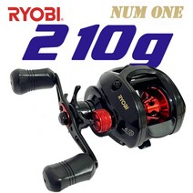RYOBI NUM ONE 료비 시리즈 베이트릴 낚시릴, 붉은색+블랙, 왼손