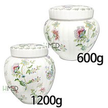 꽃단지(600/1200g)-꿀단지/홍삼단지/한의원단지/도자기/도자단지, 600g