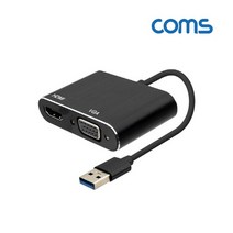 FW407B Coms 노트북 USB 3.0 to HDMI & VGA 모니터 확장 컨버터, 용마쿠팡 본상품선택