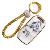 힐링센트 기아 신형5버튼 키케이스 + 키홀더 키링 세트 k5 k3 쏘렌토 스포티지 니로 쏘울 카니발 셀토스, 화이트