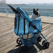 4륜 강아지 고양이 애견 유모차 캐리어 개모차 견모차 말티즈 노견유모차, 4륜애견유모차 블랙