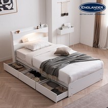 잉글랜더 케이크 LED 수납 침대(쟈가드 본넬매트-SS), 단품