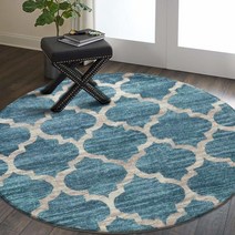 Lahome Collection 전통적인 빈티지 꽃무늬 원형 부분 러그 - 지름 91.4cm(3피트) 미끄럼 방지 메달리온 빈티지 부분 러그 작은 액센트 디 드 스로우 러그 바닥
