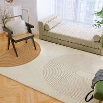 FASEN 먼지없는 카페트 침실 사계절 원형 인테리어 러그 거실 카페트