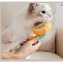 펫그루밍 강아지빗 고양이빗 안아픈 슬리커 털관리 진도 시바견 소프트 브러쉬, 호박