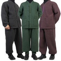 [한복개량법복계량퓨전] 겨울 남자 개량한복 법복 저고리+바지 SET 기모 3가지색상 다동누비세트
