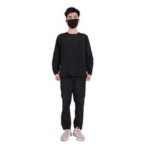 애견미용가운 빅사이즈 미용사복 애견샵 동물병원 수의사 털 안붙는 유니폼, L, 9 짧은 지퍼  긴 블랙 소매