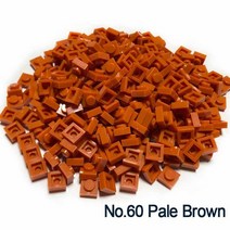 더치커피 메이커 Smartable 플레이트 1x1 빌딩 블록 MOC 부품 DIY 로고 픽셀 아트 QR 코드 벽돌 모자이크, 60 Pale Brown 60