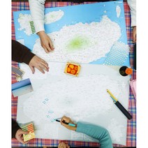 제주도 여행지도 + 핀스티커 - 제주 우리나라 여행 국내 제주도 여행 전국 우리나라지도